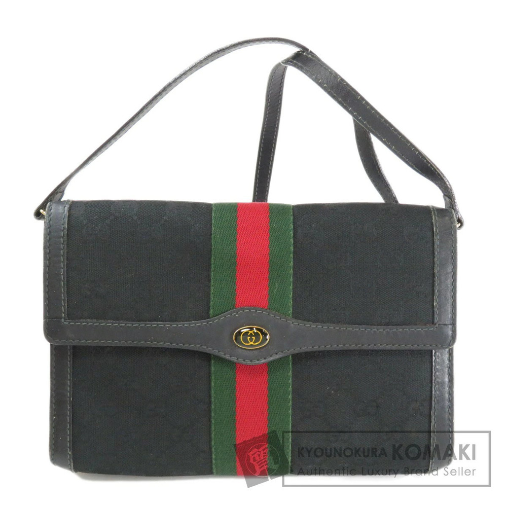 Gucci GG Sherry Shoulder Bag Canvas Leather Beige Brown
